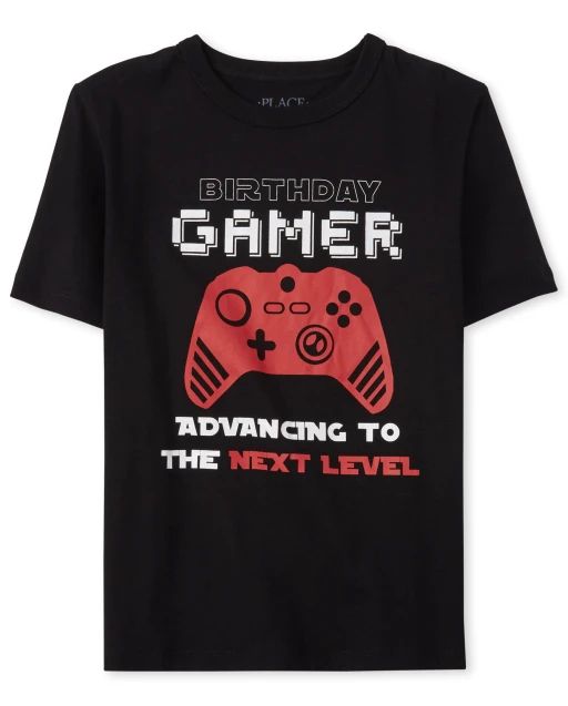 Boys Short Sleeve 'Birthday Gamer Advancing To The Next Level' Video Game Graphic Tee | The Children's Place