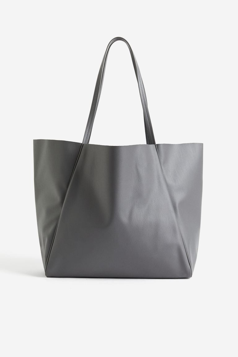Coated Tote Bag - Gray - Ladies | H&M US | H&M (US + CA)