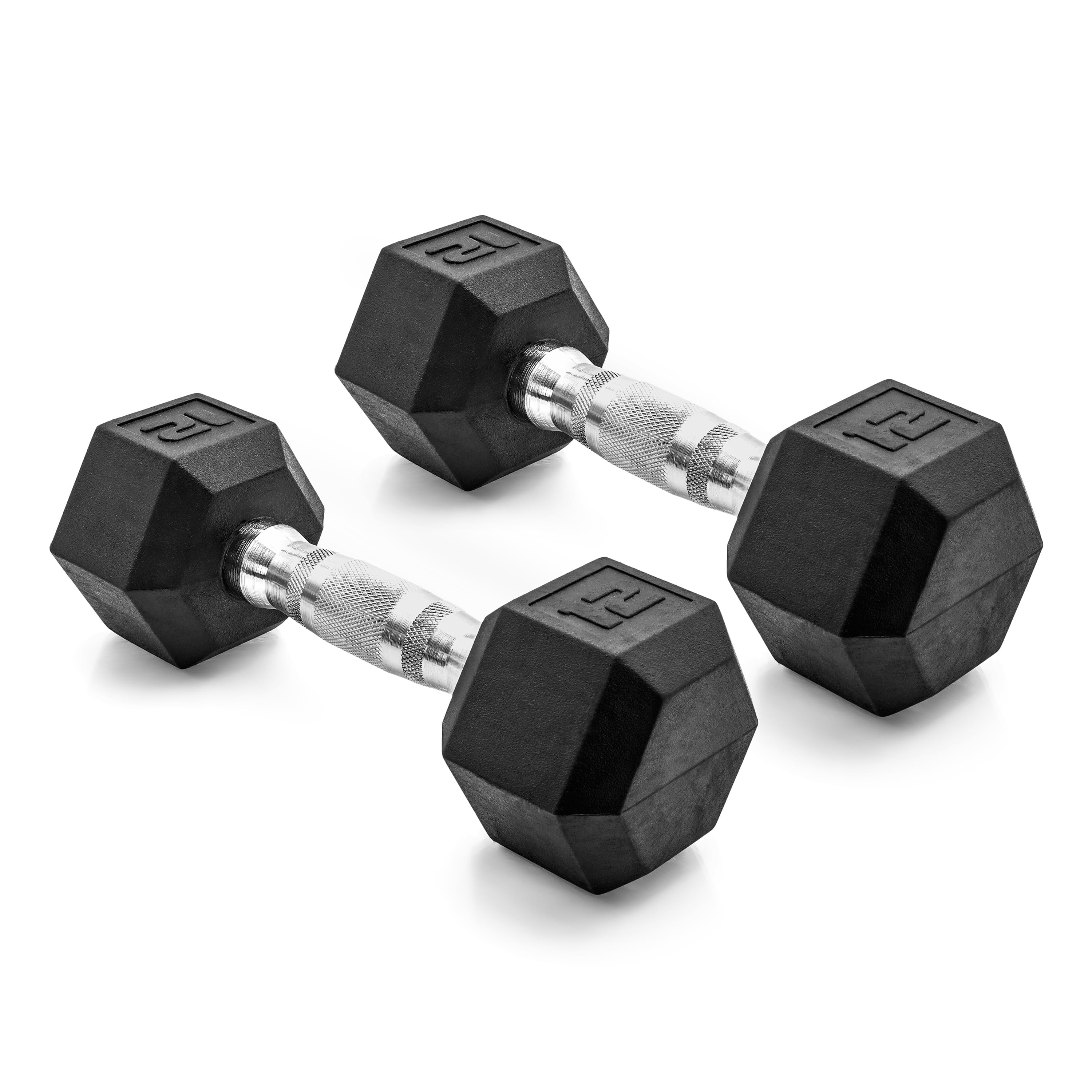 CAP Barbell, 12lb Coated Rubber Hex Dumbbell, Pair | Walmart (US)