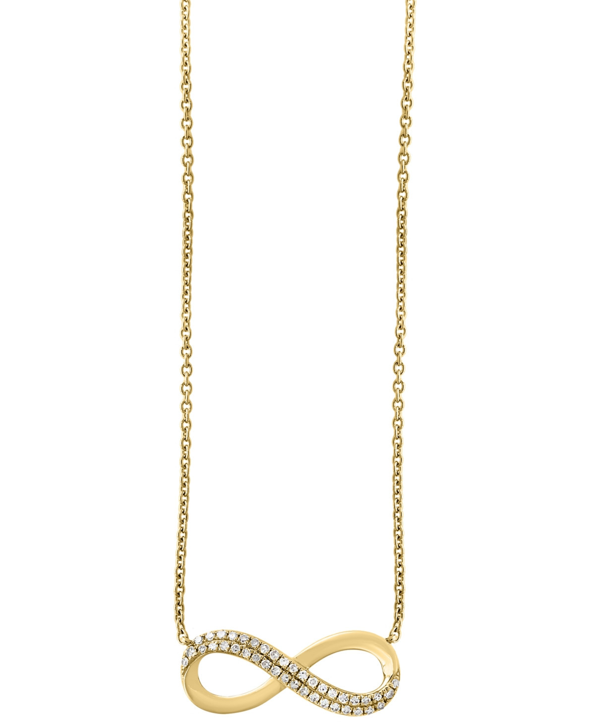 Effy Diamond Infinity Pendant Necklace (1/8 ct. t.w.) in 14k Yellow Gold - Yellow Gold | Macy's