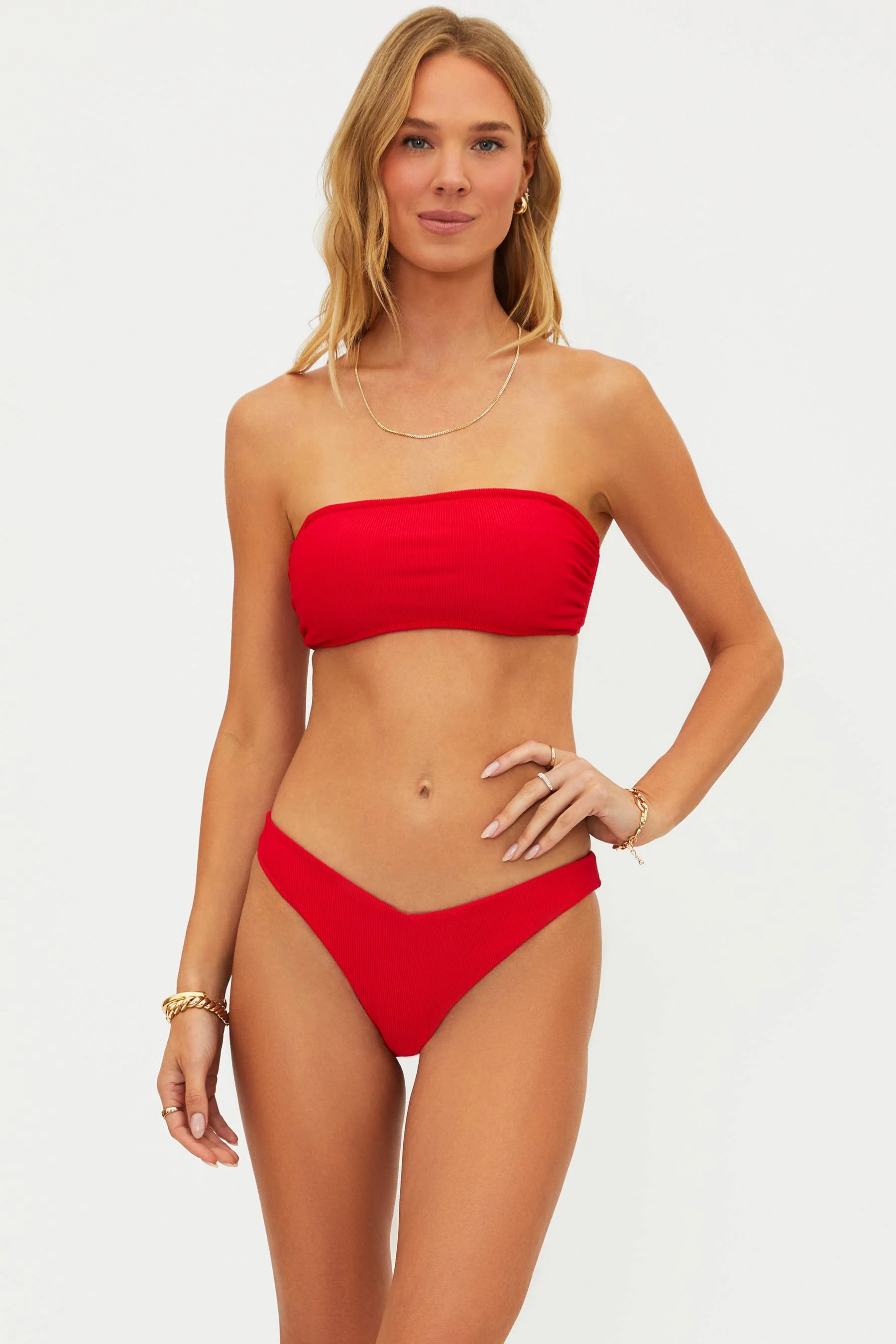 Kelsey Top Red | Bandeau Bikini Top | Beach Riot | Beach Riot