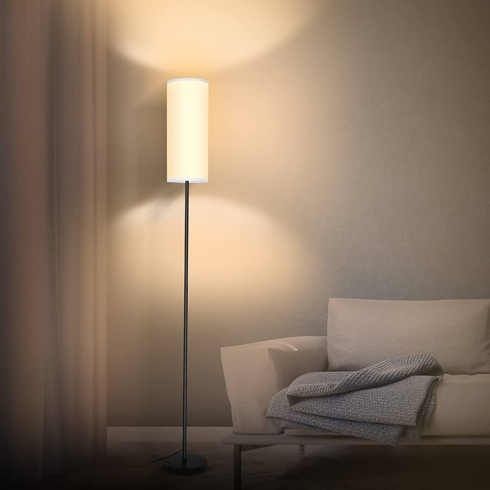 Floor Lamp for Living Room, Modern Floor Lamp with Remote Control, Stepless Dimmable 12W Bulb Inc... | Amazon (US)