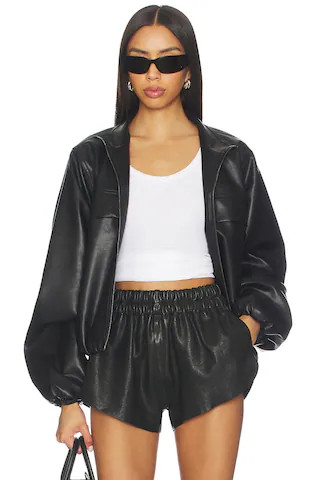 superdown Kaelynn Faux Leather Jacket in Black from Revolve.com | Revolve Clothing (Global)