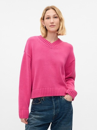Oversized V-Neck Sweater | Gap (US)