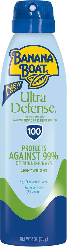Banana Boat Ultra Defense Clear Sunscreen Spray SPF 100, 6oz | Lightweight Sunscreen, Banana Boat... | Amazon (US)