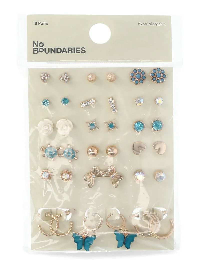 No Boundaries Cubic Zirconia Earrings Set, 18-Pairs, Women’s | Walmart (US)