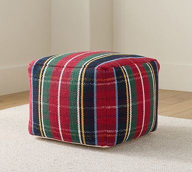 Stewart Plaid Pouf | Pottery Barn (US)