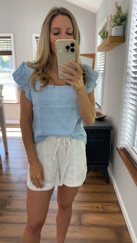 Amazon fashion , amazon tops , amazon summer outfits , target shorts , white linen shorts , Memorial Day outfit , Fourth of July outfit 

#LTKSeasonal #LTKFindsUnder100 #LTKFindsUnder50