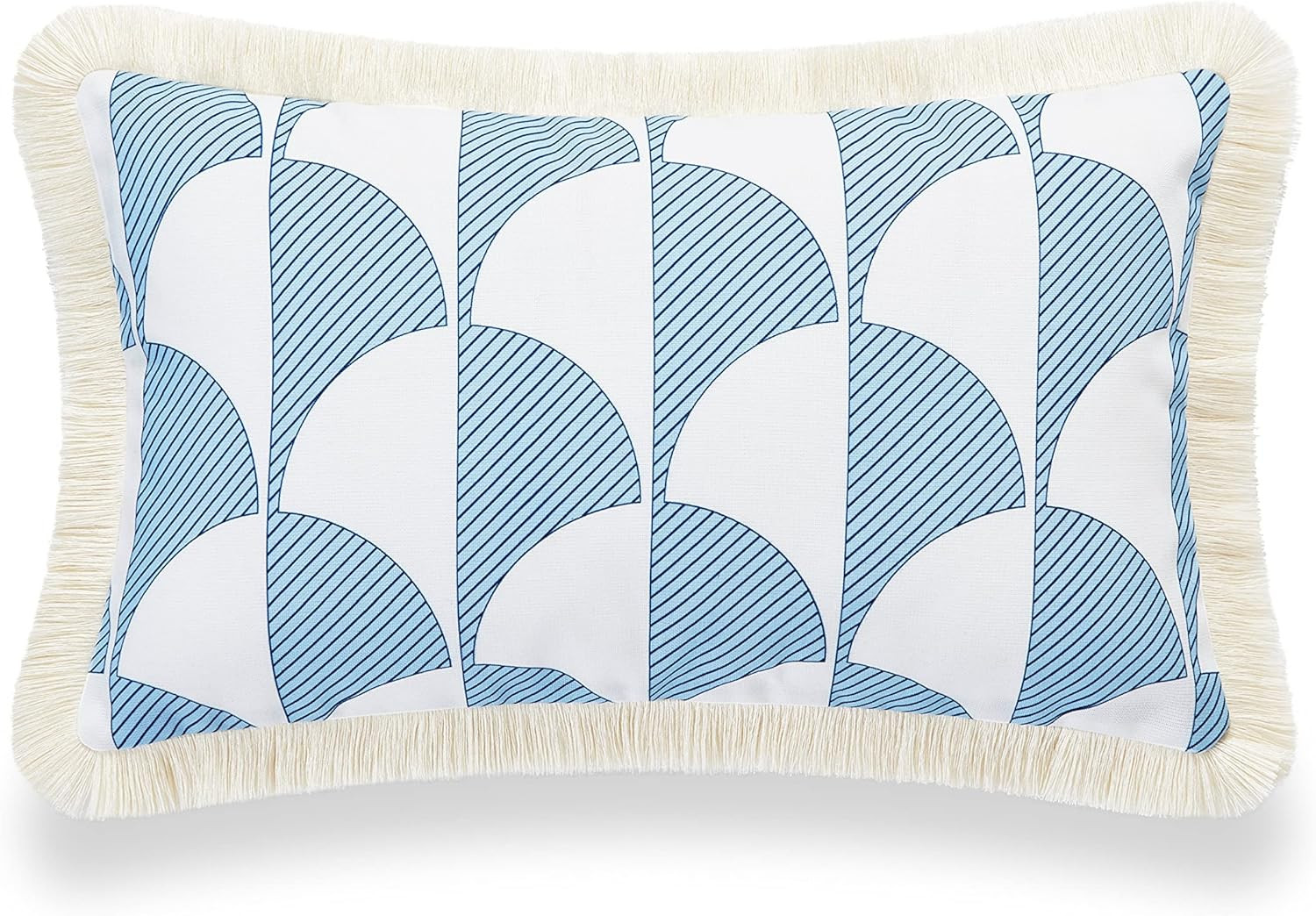 Hofdeco Premium Coastal Hampton Style Patio Indoor Outdoor Lumbar Pillow Cover Only, 12"x20" Wate... | Amazon (US)