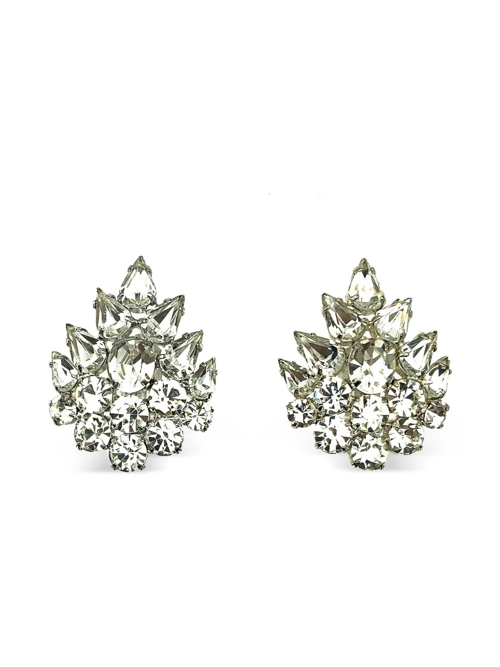 Jennifer Gibson Jewellery 1980s crystal cluster earrings - Silver | Farfetch Global