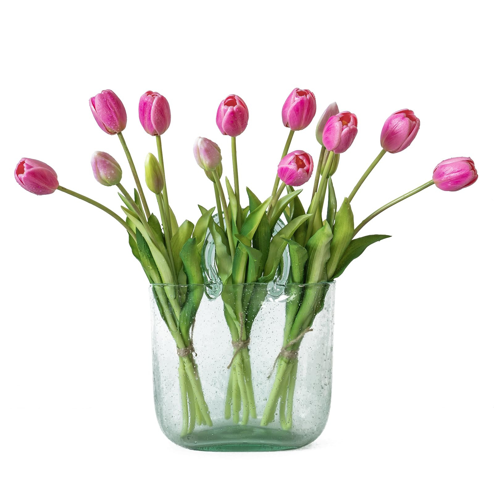 15pcs Artificial Tulips Flowers, Latex Bouquet, Fake Tulips for Office Wedding Party Home Kitchen... | Amazon (US)