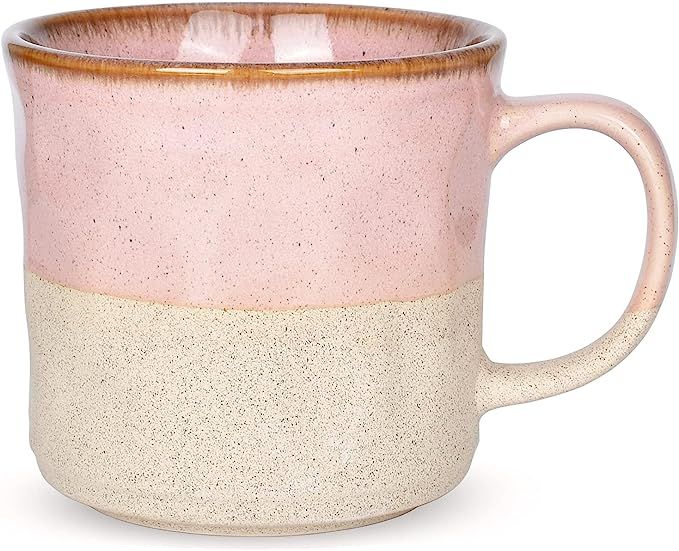 Bosmarlin Large Ceramic Coffee Mug, Pink Big Tea Cup for Office and Home, 18 Oz, Dishwasher and M... | Amazon (US)