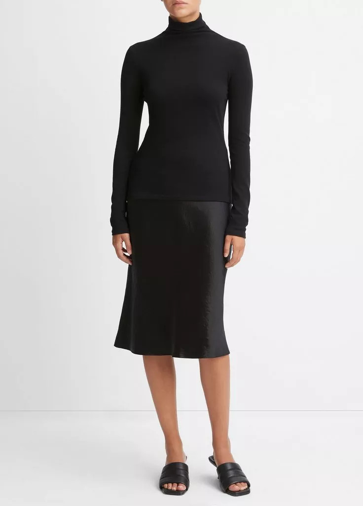 Women's Essential Long Sleeve Turtleneck, Black, Size L Vince | Vince LLC