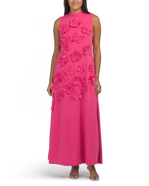 Sleeveless Mock Neck 3d Floral Maxi Dress | Clothing | Marshalls | Marshalls