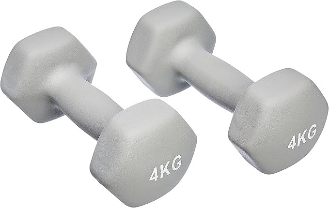 Amazon Basics Neoprene Dumbbell Pair, 8 kg, 4 kg (Set of 2), Grey | Amazon (UK)