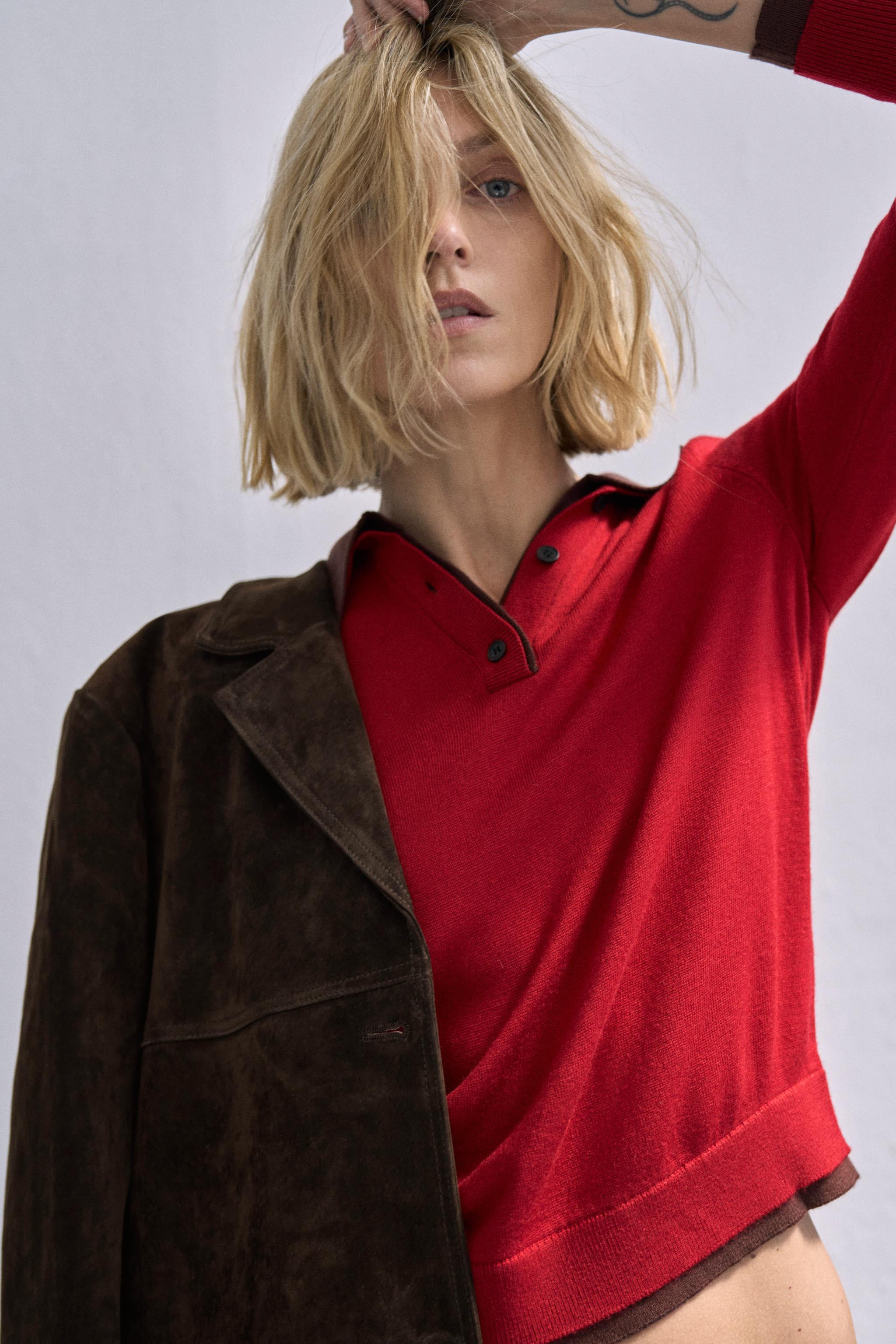 CONTRAST KNIT POLO SHIRT | Zara AU