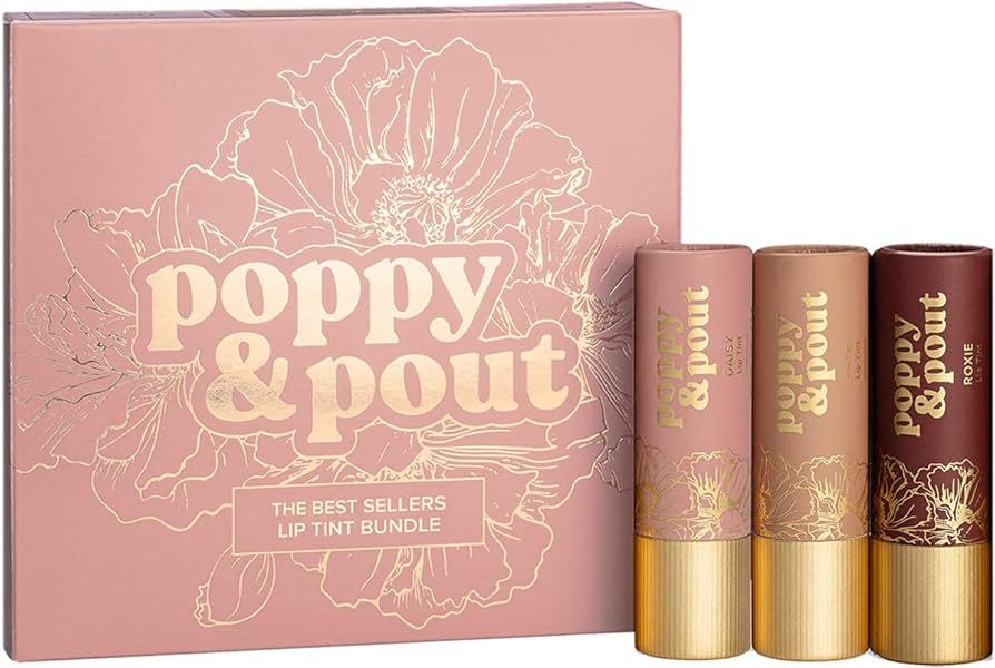 Poppy & Pout All Natural Lip Tints, Sustainable Cardboard Tubes, Hand-filled, Beeswax, Vitamin E,... | Amazon (US)
