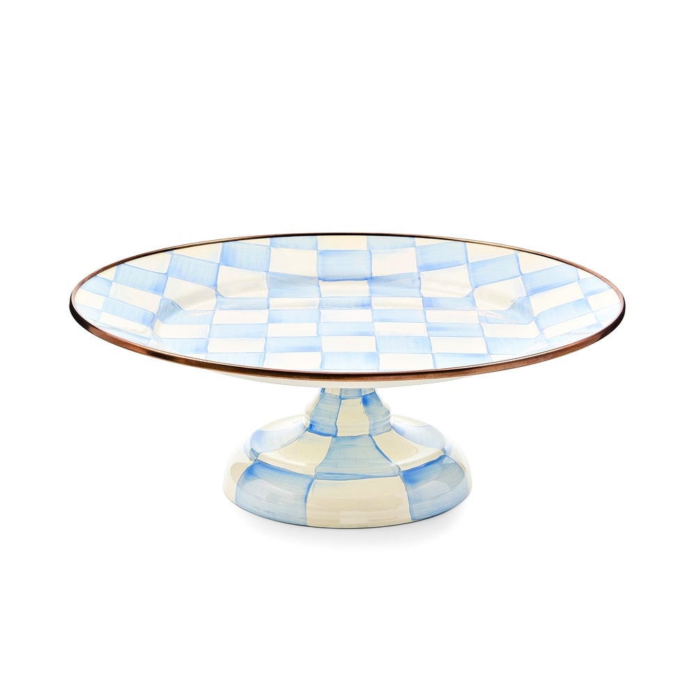 Sky Check Small Pedestal Platter | MacKenzie-Childs
