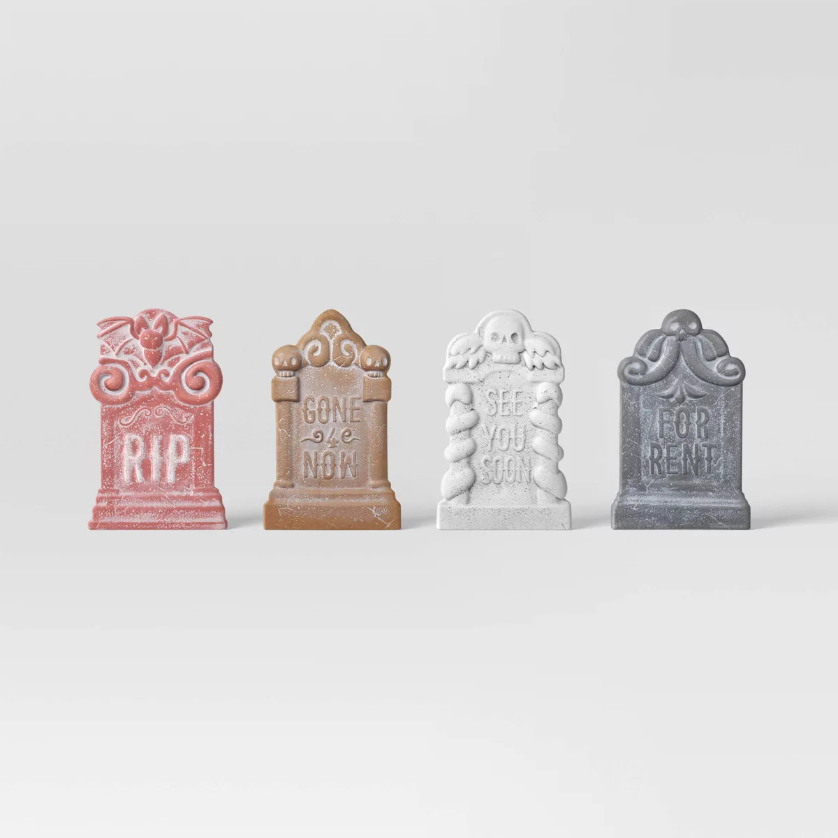 4pk 16.73" Tombstones Halloween Decorative Prop Brick Toned - Hyde and EEK! Boutique™ | Target