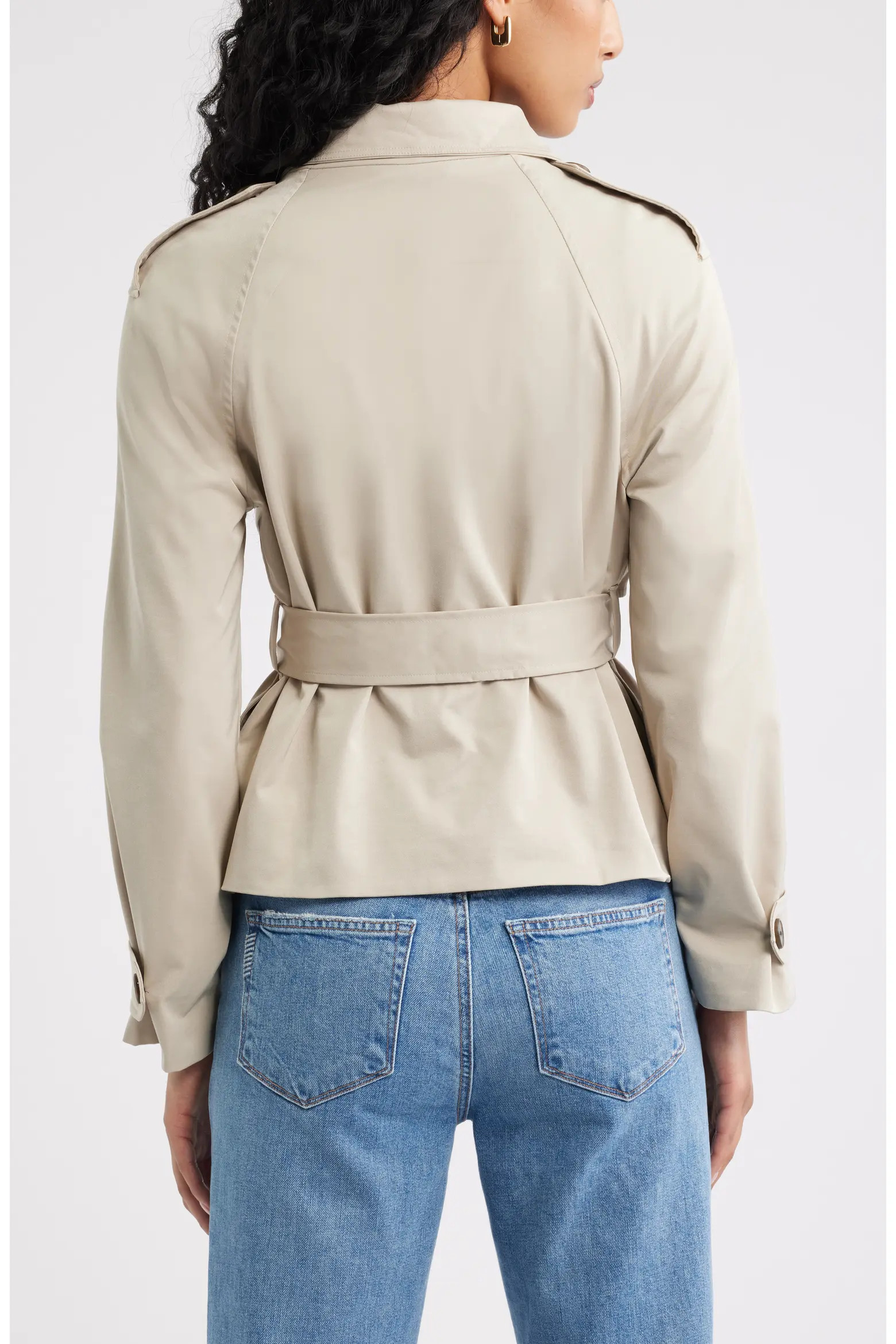 Double Breasted Crop Trench Coat (Women) | Nordstrom | Nordstrom