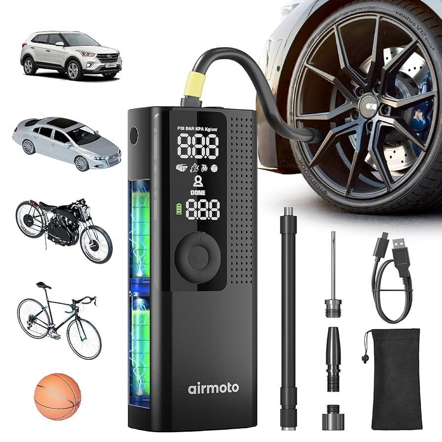 Airmoto Tire Inflator Portable Air Compressor - Air Pump For Car Tires with Digital Pressure Gaug... | Amazon (US)