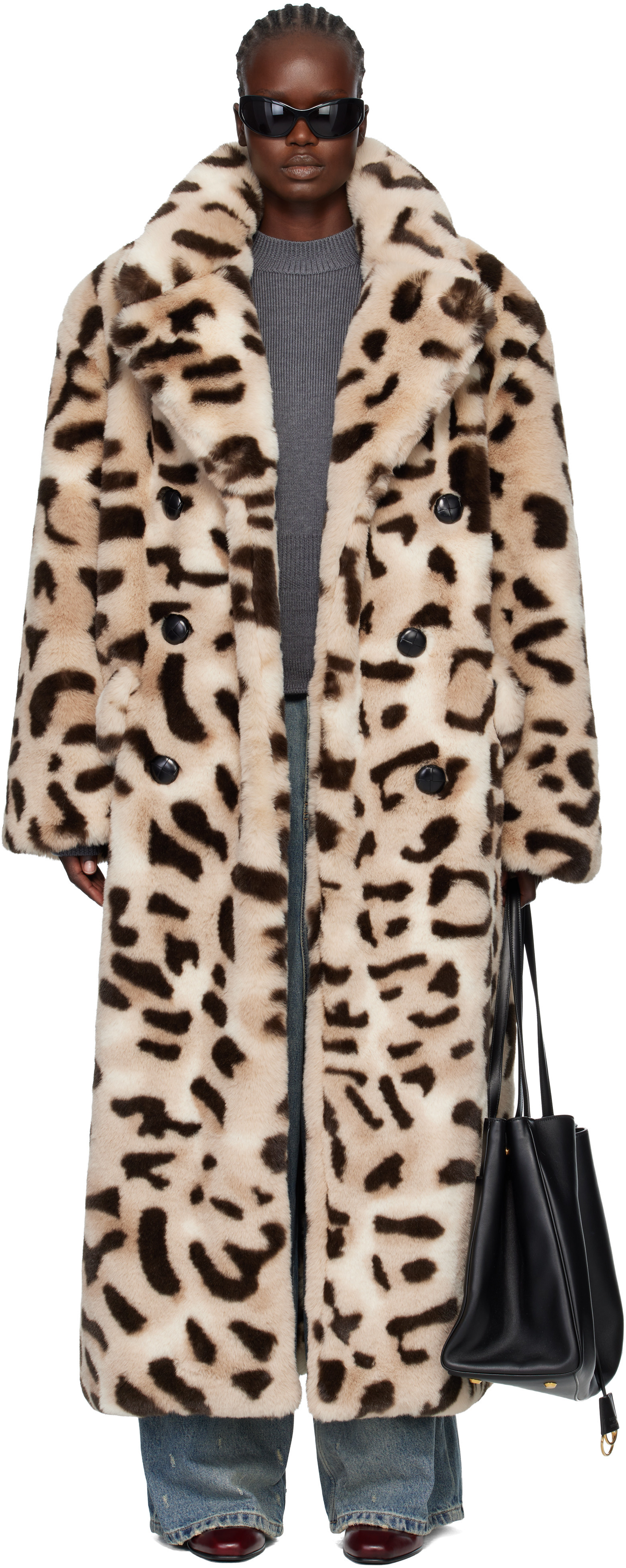 VAQUERA Beige & Brown Leopard Faux-Fur Coat | SSENSE