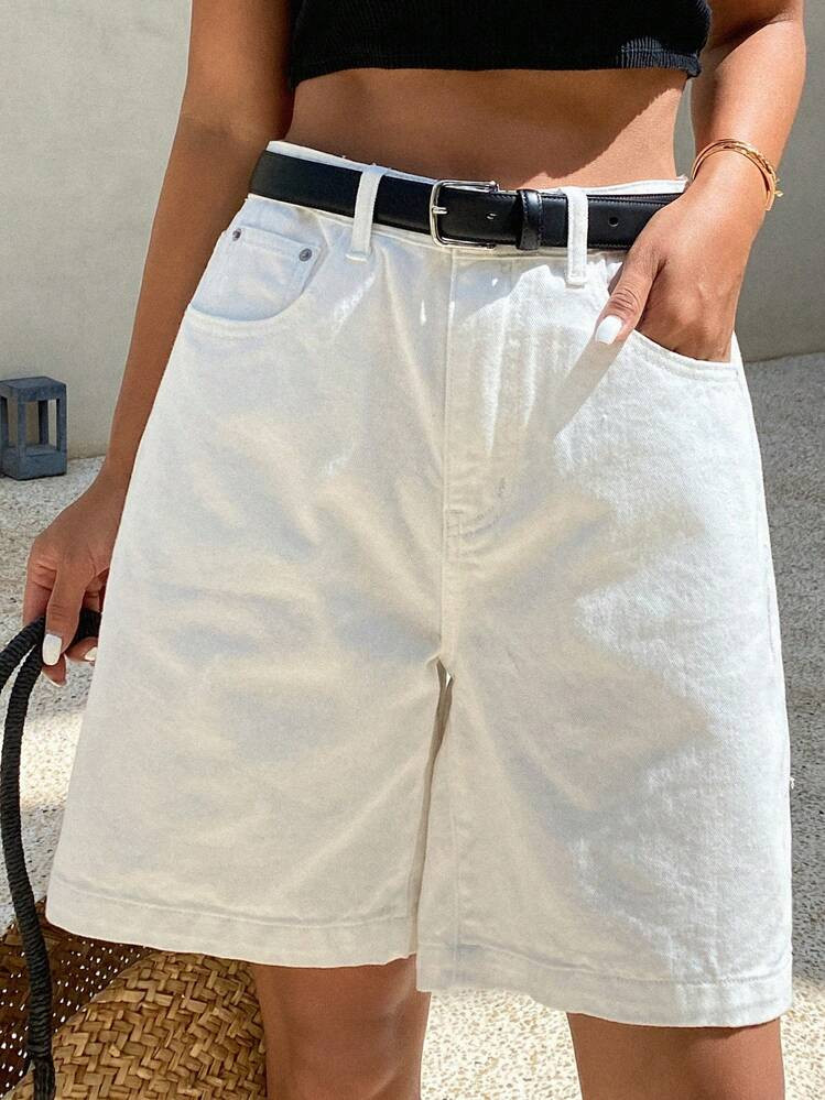 Short denim blanche | SHEIN