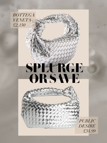 Now I know the Bottega bag is divine, but if you don’t want to splurge, the Public Desire version is pretty convincing 🪩
Bottega bag dupe | Designer dupes | Silver bag | Christmas Day outfit ideas | Trending bag | Metallic accessories | Statement | New Year’s Eve outfit | Splurge versus save 

#LTKitbag #LTKfindsunder50 #LTKGiftGuide