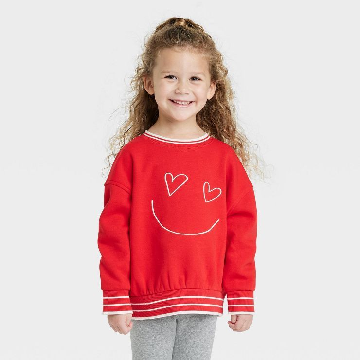 Toddler Heart Pullover - Cat & Jack™ Red | Target