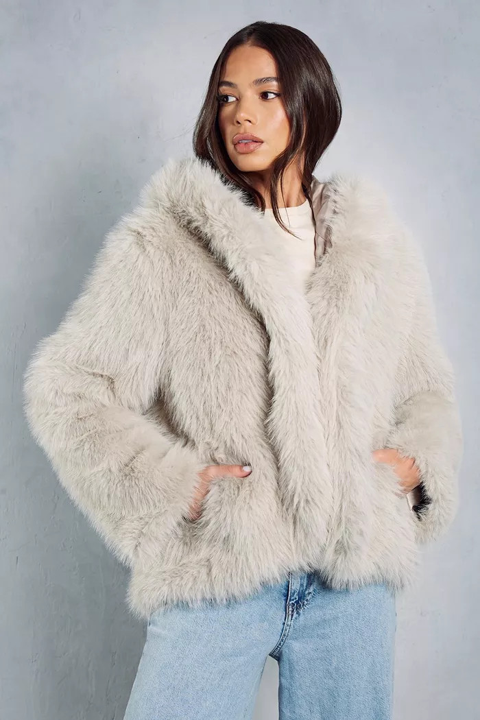 Premium Oversized Hooded Faux Fur Coat | Boohoo.com (UK & IE)