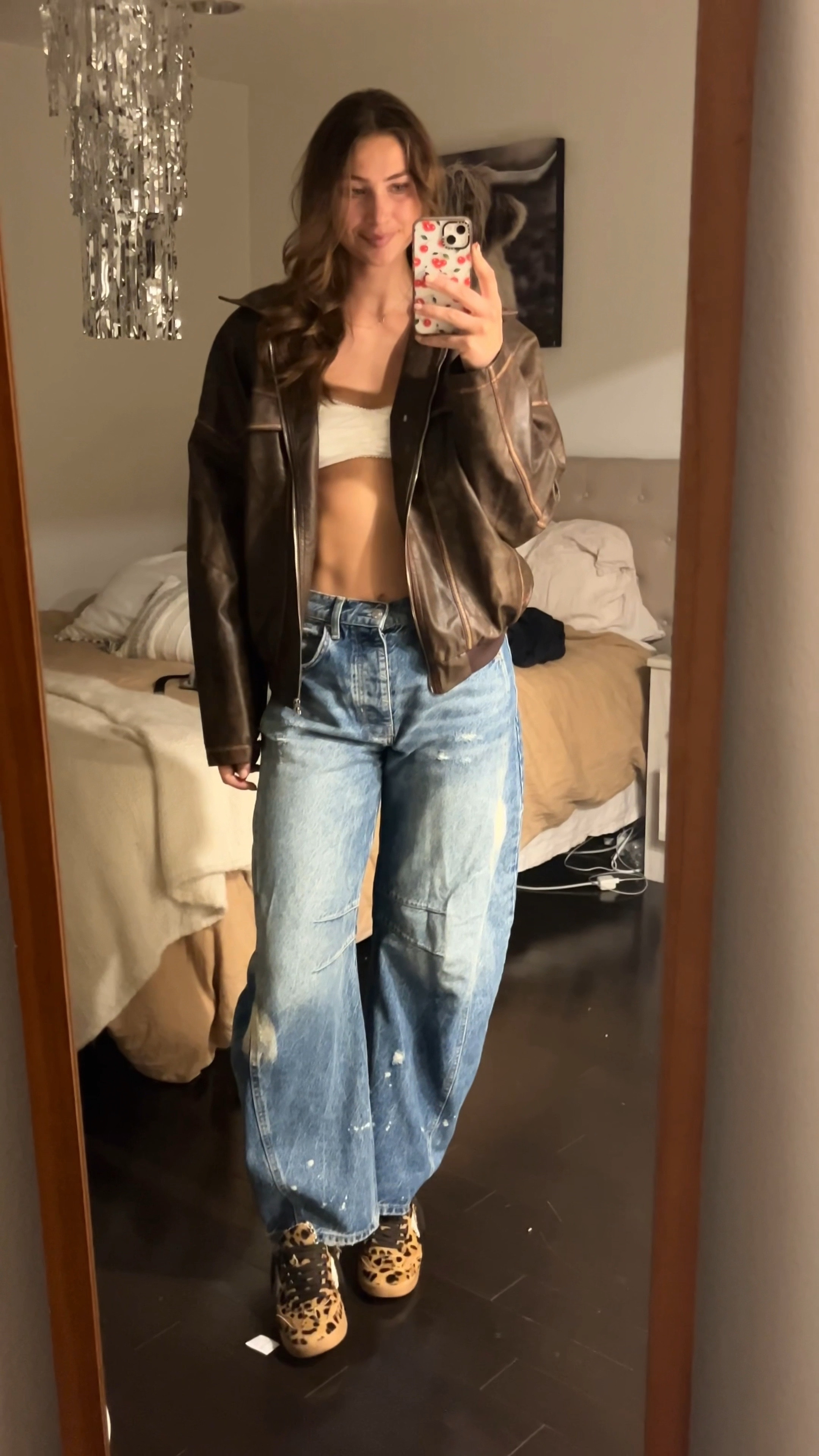 Leather bomber jacket for fall🤍

#LTKSeasonal #LTKHoliday #LTKVideo