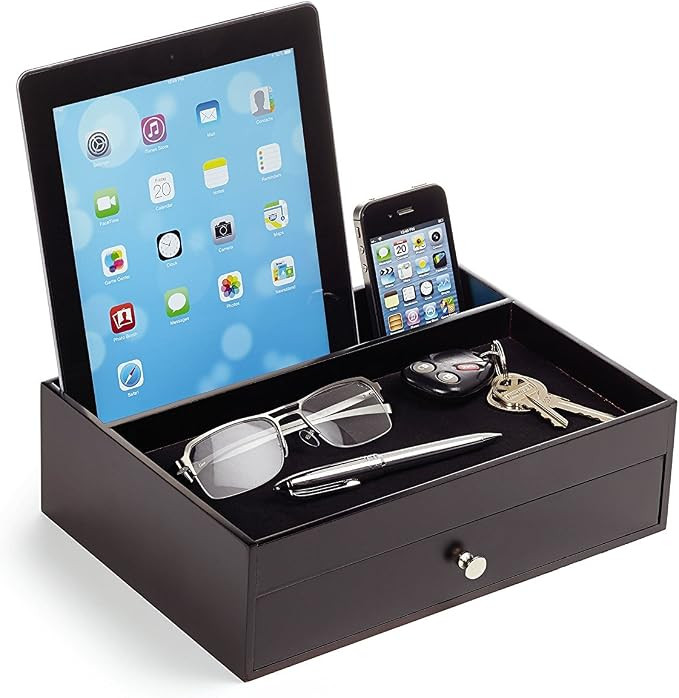 Massca Nightstand Organizer for Men Multi-Device Office Desk Valet Tray for Men - Night Stand Org... | Amazon (US)