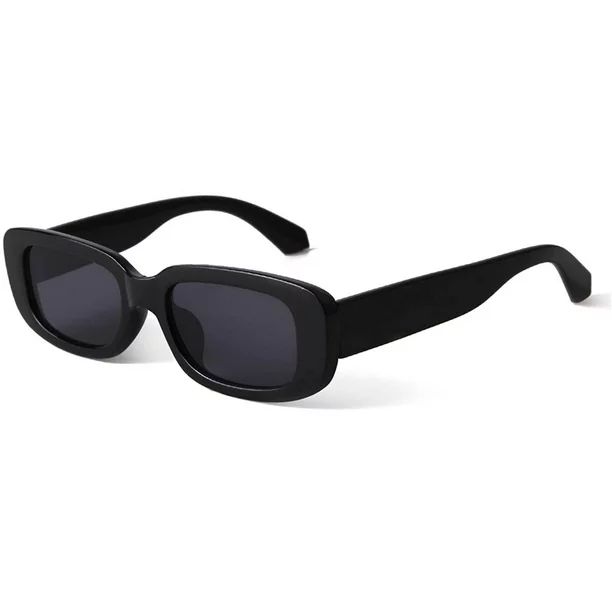 Tuscom Rectangle Sunglasses for Women 90’s Vintage Fashion Glasses Black Tortoise Frame | Walmart (US)