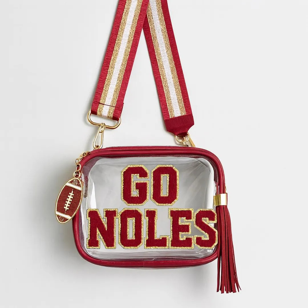Go Noles Clear Crossbody Bag | FSU Game Day Purse With Garnet and Gold Strap | Sorority and Tailg... | Etsy (US)