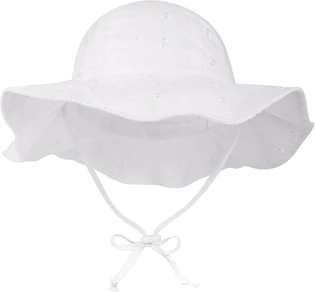 Amazon.com: SimpliKids UPF 50+ UV Sun Protection Wide Brim Baby Sun Hat,White2, 0-12 Months: Clot... | Amazon (US)