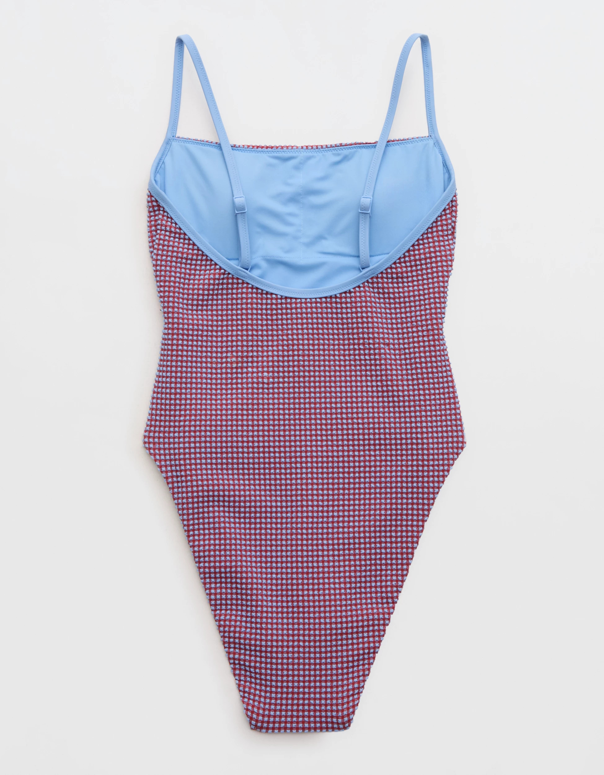 Aerie Gingham High Cut Cheeky One Piece Swimsuit | Aerie