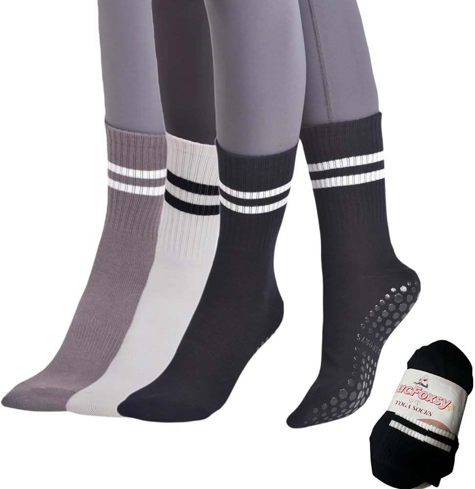LucFoxsy Pilates Socks with Grips for Women Non Slip Hospital Socks Grip Socks for Women Grippy S... | Amazon (US)