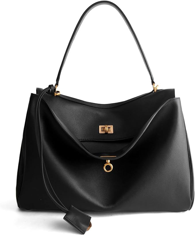 Genuine Leather Tote Bag for Women: Soft Leather Shoulder Handbags for Ladies - Satchel Purse for... | Amazon (US)