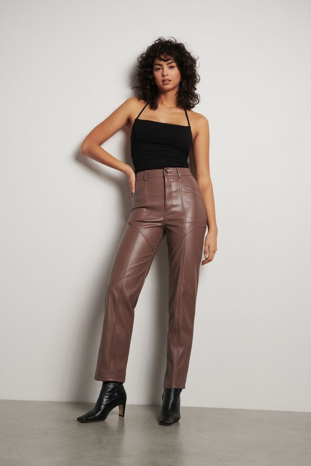 Gisele Utility Faux Leather Pants | Dynamite Clothing