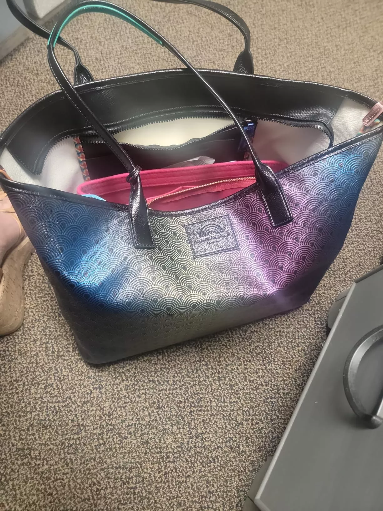 LEXSION Felt Purse Bag Organizer Insert with zipper Bag Tote