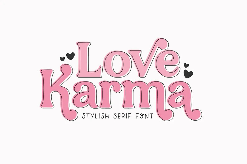 Instant .OTF Font love Karma Valentine Serif Retro Font, Boho Fonts, Groovy Fonts, 70s, Modern Fo... | Etsy (US)