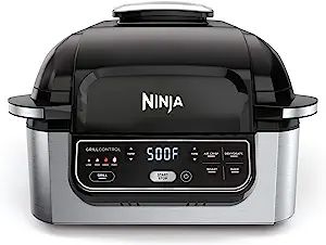 Amazon.com: Ninja AG301 Foodi 5-in-1 Indoor Grill with Air Fry, Roast, Bake & Dehydrate, Black/Si... | Amazon (US)