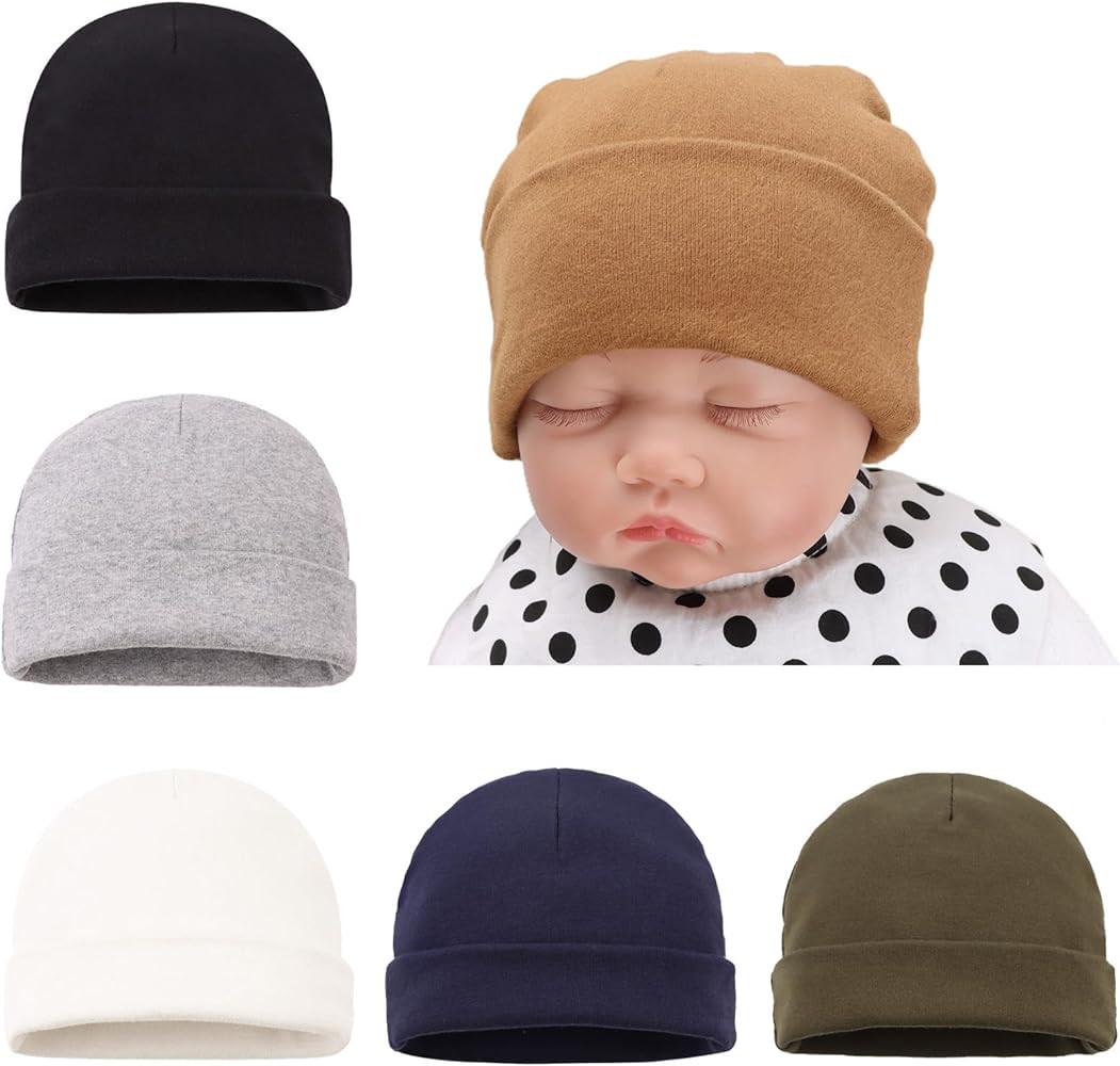 Cotton Baby Girl Hat Preemie Boys Beanie Newborn Hospital Hats Winter Infant Hats for Girls | Amazon (US)