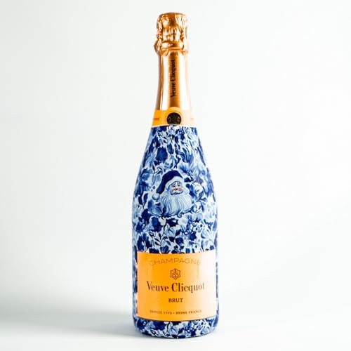 beaubottles Blue and White Santa - Champagne Collection – Custom Bottle Labels for Celebrations, Birthdays, Gifting – Fits 750ml Bottles – Personalized Label Sleeve | Amazon (US)