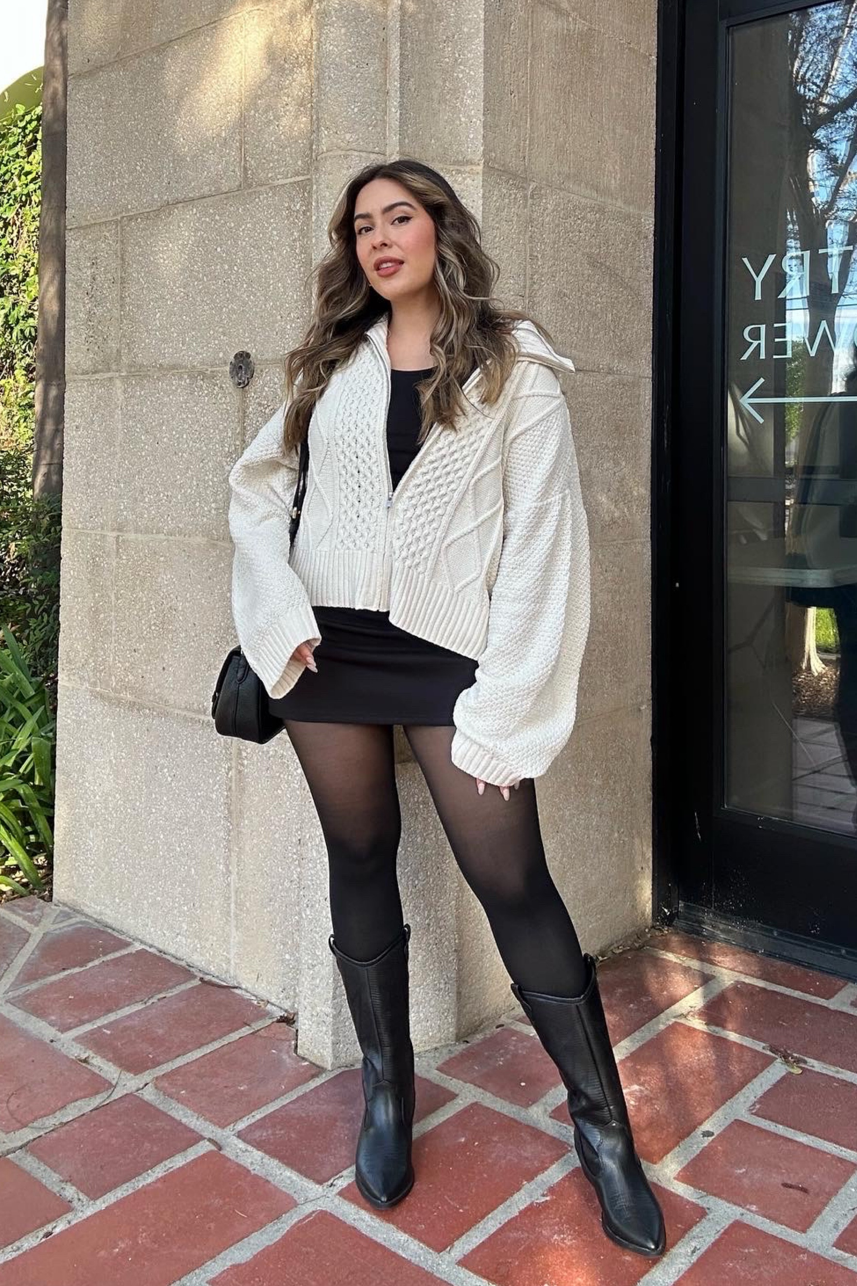 Nothing beats a knit zip up and a black mini 🤍🥖✨

#LTKHoliday #LTKSeasonal #LTKstyletip