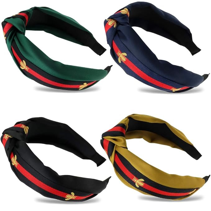 NODG 4 Pieces Knotted Turban Headbands for Women Wide Boho Diademas Para Mujer Womens Headbands W... | Amazon (US)