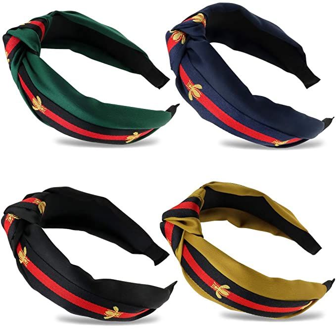 NODG 4 Pieces Knotted Headbands Turban Headbands for Women Wide Headbands for Women Boho Headband... | Amazon (US)