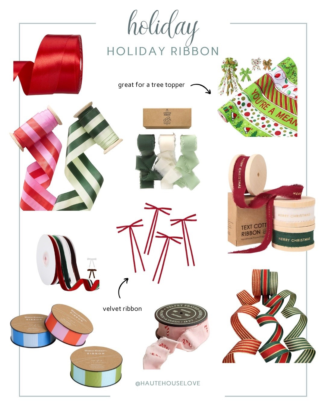 Holiday Ribbon Finds 

#LTKHoliday #LTKSeasonal