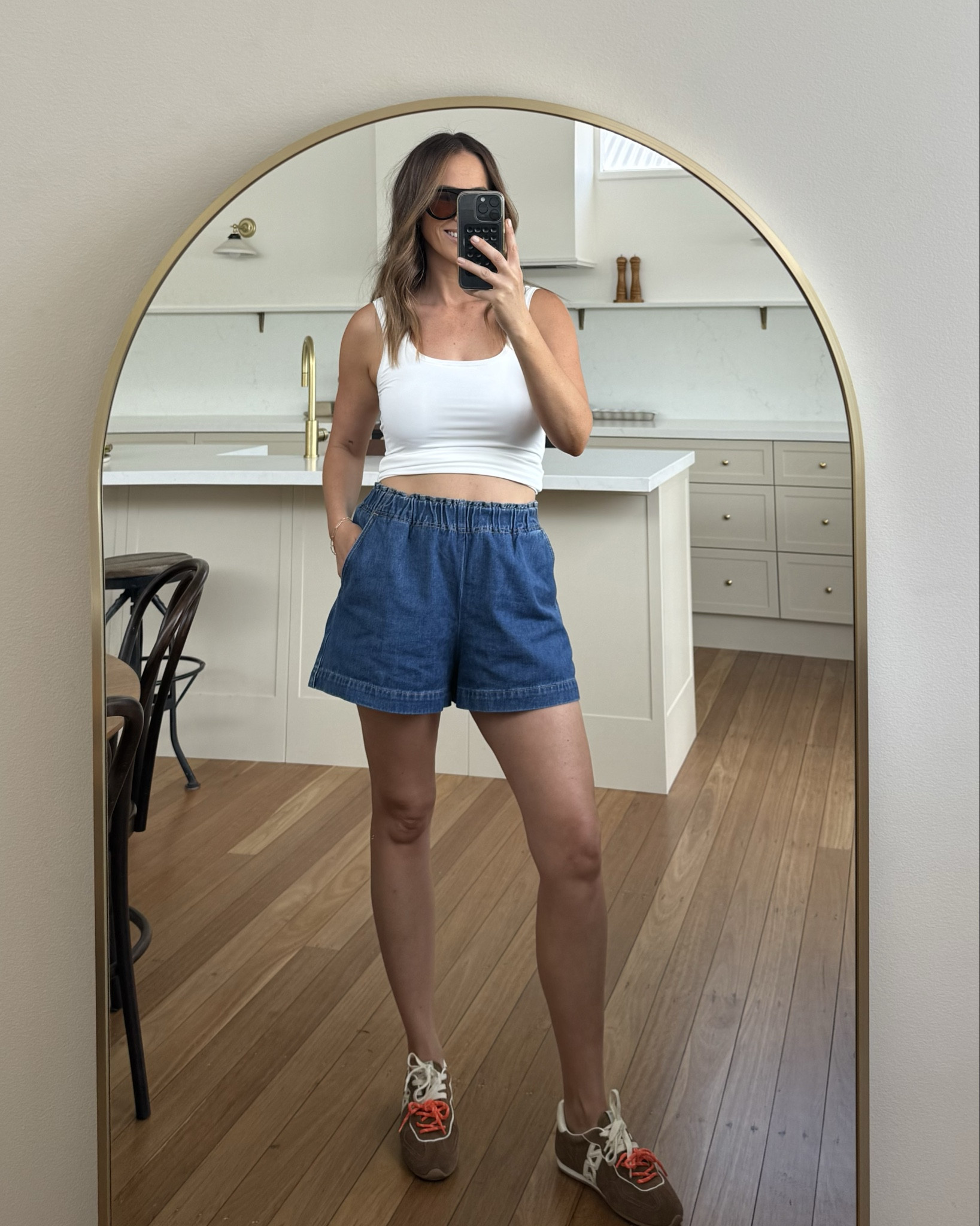 My witchery goodies 
Denim shorts: size 12
Essentials singlet: Small
Striped Oxford shirt: size 10
Asymmetrical yellow singlet: size 10