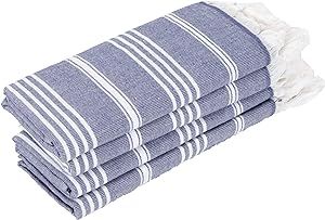 Turkish Hand Towel Set of 4 for Bathroom and Kitchen Decorative Towels 18 x 40 inc ( Navy Blue) | Amazon (CA)